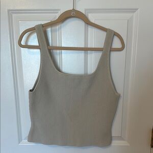 Aritzia Babaton Ribbed Beige Tank Top